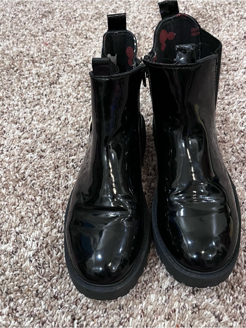 ZARA Mickey Minnie Mouse Disney Combat Boots  Black Eu 39 US Womens Size 8.5 - Picture 4 of 9